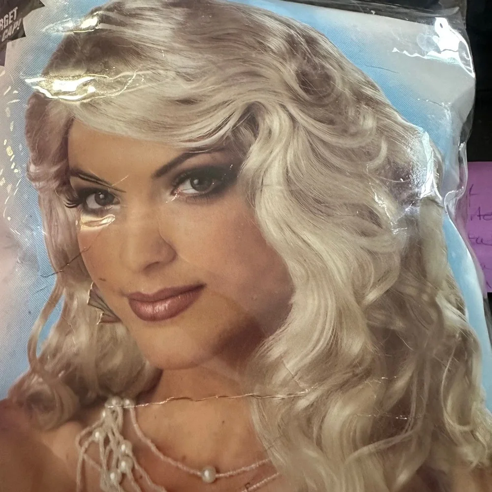 Adult‎ Blonde Mermaid Wig Long Wavy Blonde Synthetic Hair Costume Cosplay